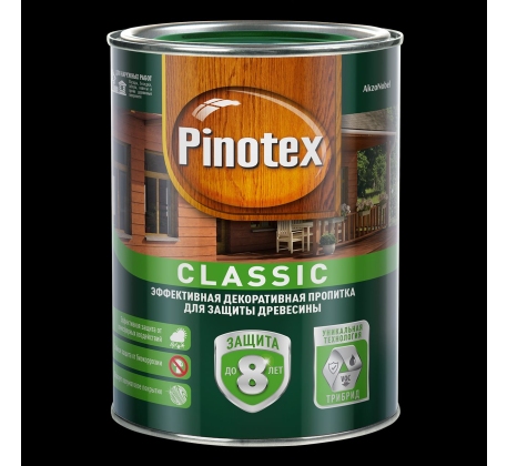 Декоративно-защитная пропитка Pinotex Classic для древесины орех ( 1л) 5195429 фото 1